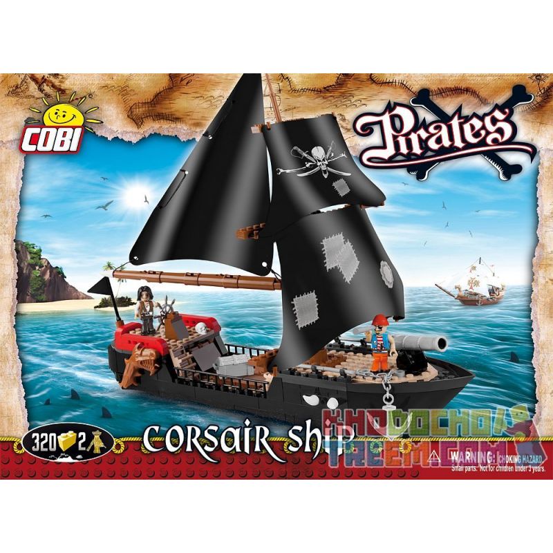 COBI 6020 non  TÀU CƯỚP BIỂN bộ đồ chơi xếp lắp ráp ghép mô hình Pirates Of The Caribbean CORSAIR SHIP Cướp Biển Vùng Caribe 320 khối