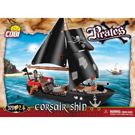 COBI 6020 non  TÀU CƯỚP BIỂN bộ đồ chơi xếp lắp ráp ghép mô hình Pirates Of The Caribbean CORSAIR SHIP Cướp Biển Vùng Caribe 320 khối