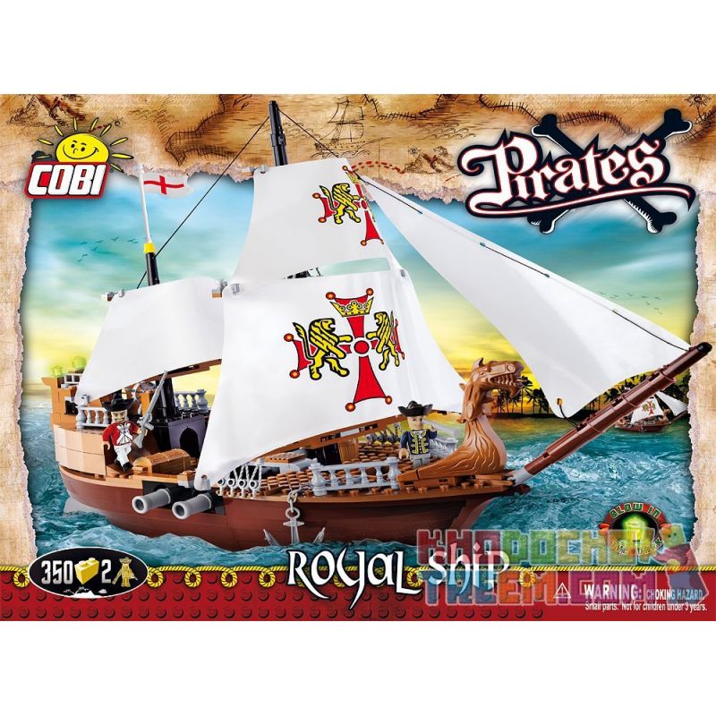 COBI 6018 non  TÀU HOÀNG GIA bộ đồ chơi xếp lắp ráp ghép mô hình Pirates Of The Caribbean ROYAL SHIP Cướp Biển Vùng Caribe 350 khối