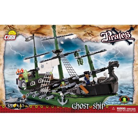 COBI 6017 non  TÀU MA bộ đồ chơi xếp lắp ráp ghép mô hình Pirates Of The Caribbean GHOST SHIP Cướp Biển Vùng Caribe 520 khối