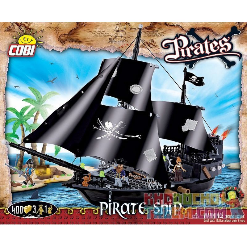 COBI 6016 non  TÀU CƯỚP BIỂN bộ đồ chơi xếp lắp ráp ghép mô hình Pirates Of The Caribbean PIRATE SHIP Cướp Biển Vùng Caribe 400 khối