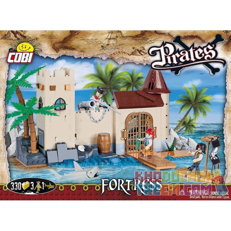 COBI 6015 non  PHÁO ĐÀI bộ đồ chơi xếp lắp ráp ghép mô hình Pirates Of The Caribbean FORTRESS Cướp Biển Vùng Caribe 330 khối