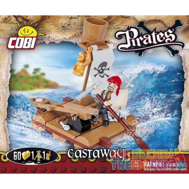 COBI 6010 non  TRÔI DẠT bộ đồ chơi xếp lắp ráp ghép mô hình Pirates Of The Caribbean CASTAWAY Cướp Biển Vùng Caribe 60 khối
