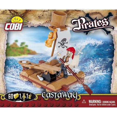 COBI 6010 non  TRÔI DẠT bộ đồ chơi xếp lắp ráp ghép mô hình Pirates Of The Caribbean CASTAWAY Cướp Biển Vùng Caribe 60 khối