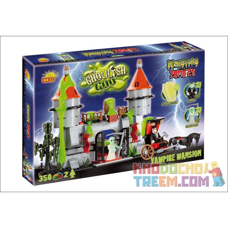 COBI 28350 non  DINH THỰ MA CÀ RỒNG bộ đồ chơi xếp lắp ráp ghép mô hình VAMPIRE MANSION 350 khối