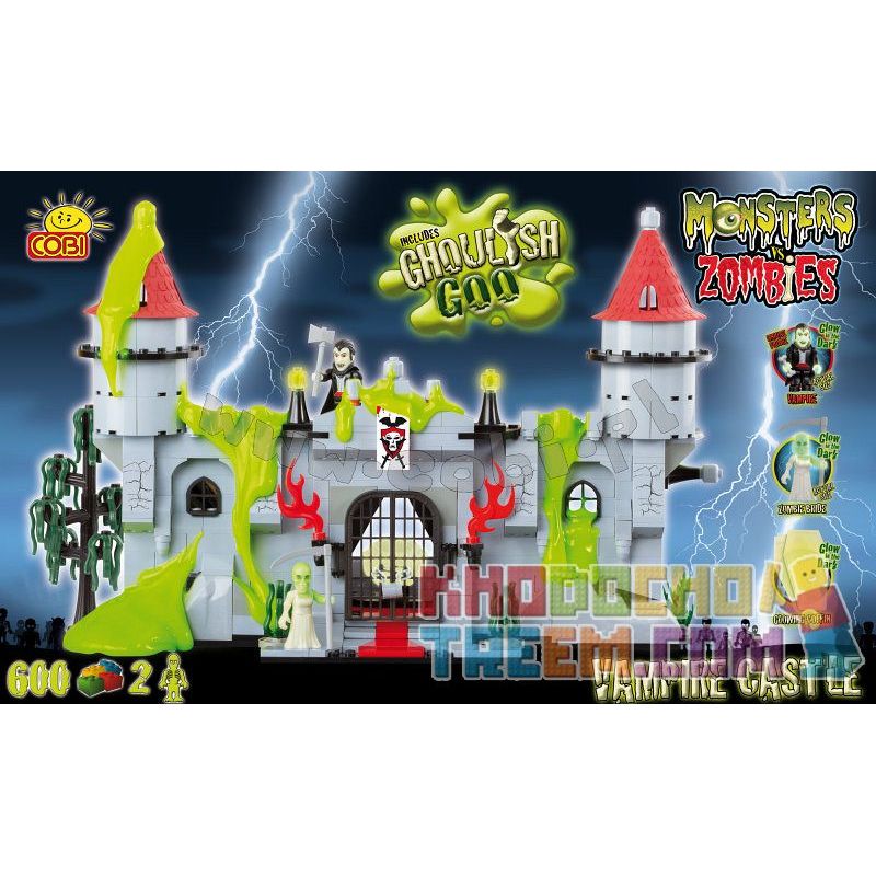 COBI 28600 non  LÂU ĐÀI MA CÀ RỒNG bộ đồ chơi xếp lắp ráp ghép mô hình Medieval Castle WAMPIRE CASTLE Chiến Tranh Trung Cổ 600 khối