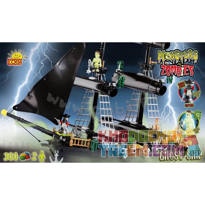 COBI 28300 non  TÀU MA bộ đồ chơi xếp lắp ráp ghép mô hình Pirates Of The Caribbean GHOST SHIP Cướp Biển Vùng Caribe 300 khối