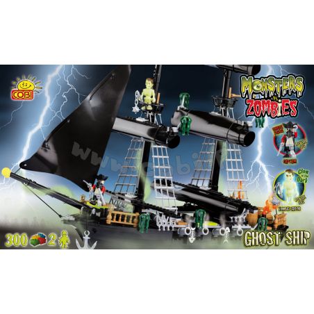 COBI 28300 non  TÀU MA bộ đồ chơi xếp lắp ráp ghép mô hình Pirates Of The Caribbean GHOST SHIP Cướp Biển Vùng Caribe 300 khối