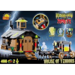 COBI 28400 non  NGÔI NHÀ KINH DỊ bộ đồ chơi xếp lắp ráp ghép mô hình HOUSE OF TERRORS 400 khối