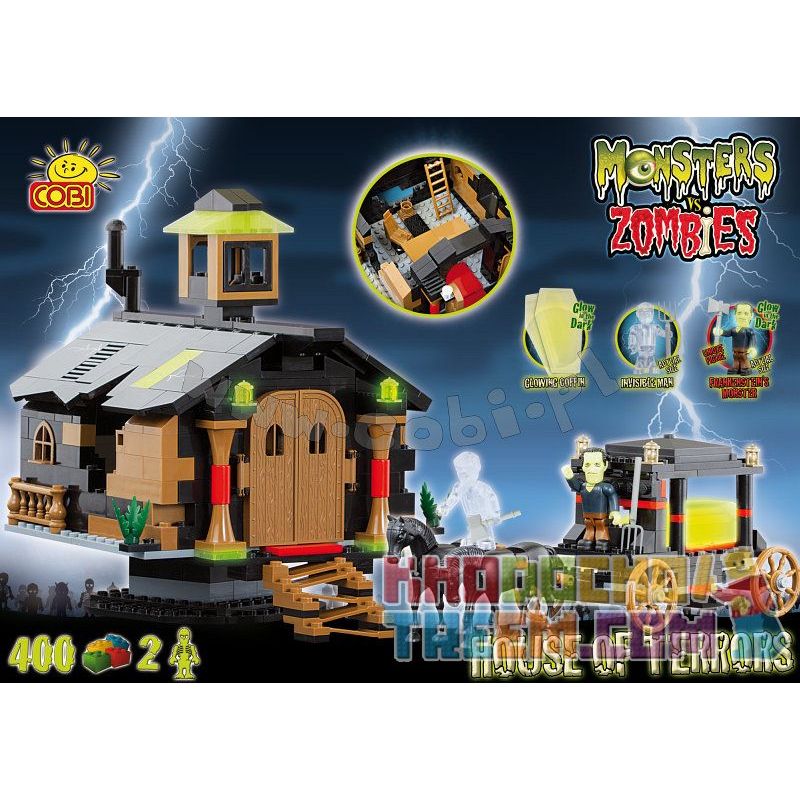 COBI 28400 non  NGÔI NHÀ KINH DỊ bộ đồ chơi xếp lắp ráp ghép mô hình HOUSE OF TERRORS 400 khối