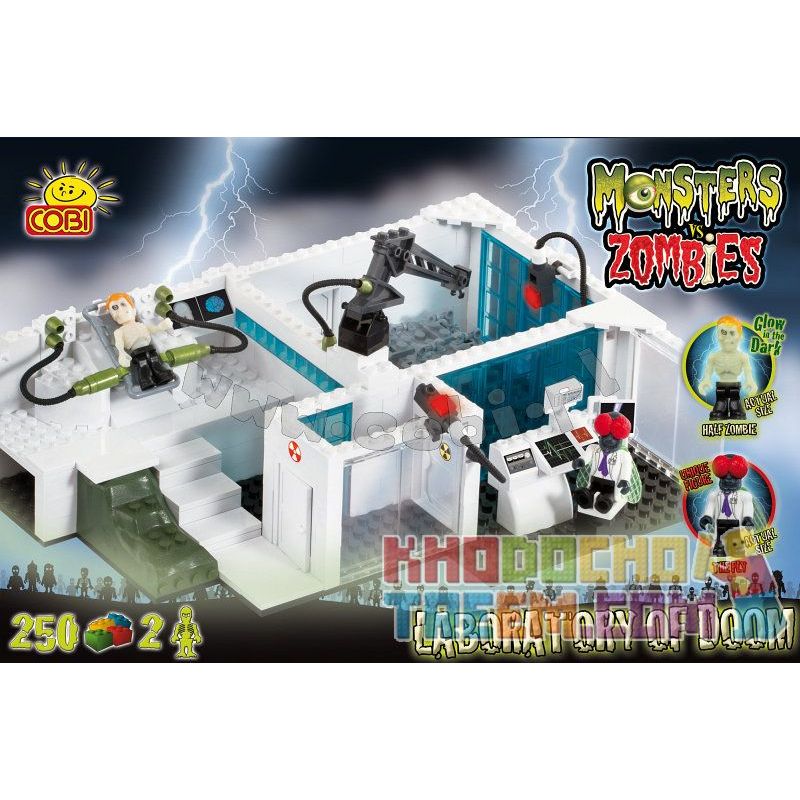 COBI 28251 non  PHÒNG THÍ NGHIỆM DOOMSDAY bộ đồ chơi xếp lắp ráp ghép mô hình LABORATORY OF DOOM 250 khối