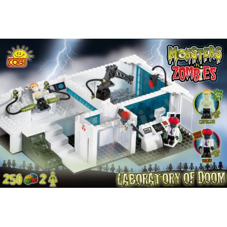 COBI 28251 non  PHÒNG THÍ NGHIỆM DOOMSDAY bộ đồ chơi xếp lắp ráp ghép mô hình LABORATORY OF DOOM 250 khối