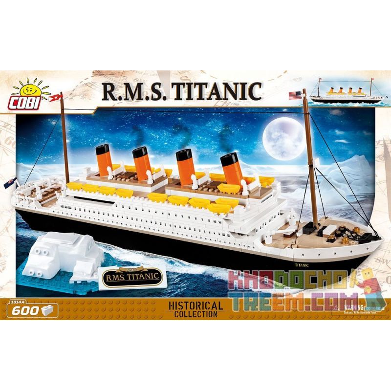 COBI 1914A non  R.M.S. TITANIC. bộ đồ chơi xếp lắp ráp ghép mô hình 600 khối