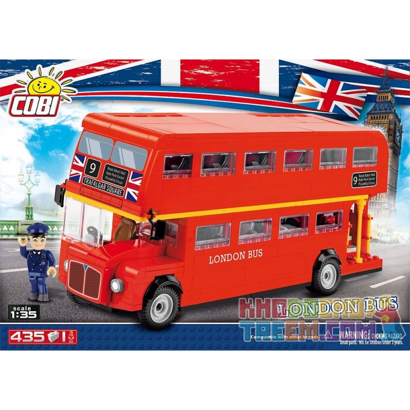 COBI 1885 non  XE BUÝT LUÂN ĐÔN bộ đồ chơi xếp lắp ráp ghép mô hình City LONDON BUS Thành Phố 435 khối