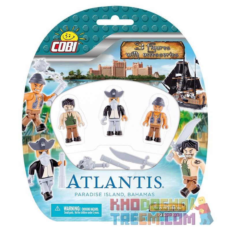 COBI 72300004 non  CƯỚP BIỂN bộ đồ chơi xếp lắp ráp ghép mô hình Pirates Of The Caribbean PIRATES - 3 FIGURES WITH ACCESSORIES Cướp Biển Vùng Caribe