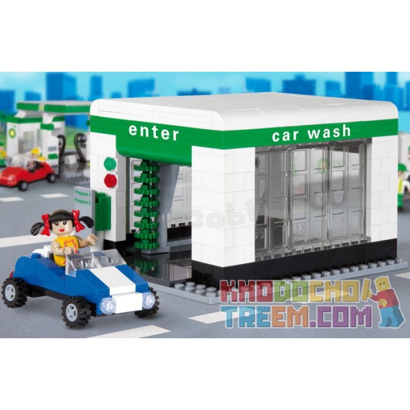 COBI BP-1972 1972 BP1972 non  RỬA XE bộ đồ chơi xếp lắp ráp ghép mô hình City CAR WASH Thành Phố 273 khối