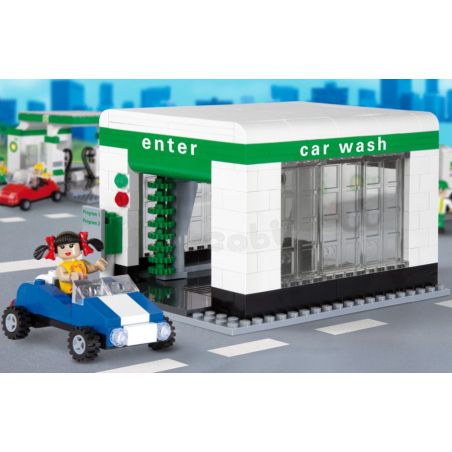 COBI BP-1972 1972 BP1972 non  RỬA XE bộ đồ chơi xếp lắp ráp ghép mô hình City CAR WASH Thành Phố 273 khối