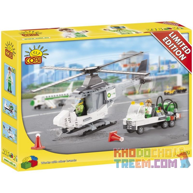 COBI BP-1983 1983 BP1983 non  MÁY BAY TRỰC THĂNG bộ đồ chơi xếp lắp ráp ghép mô hình City HELICOPTER Thành Phố 216 khối