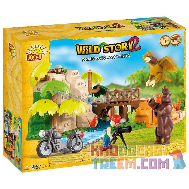 COBI 22223 non  NÚI NGUY HIỂM bộ đồ chơi xếp lắp ráp ghép mô hình DANGEROUS MOUNTAINS 220 khối