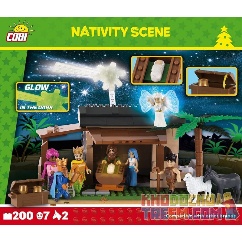 COBI 28024 non  CẢNH CHÚA GIÁNG SINH (200 PHẦN) bộ đồ chơi xếp lắp ráp ghép mô hình NATIVITY SCENE 200 BLOCKS 200 khối