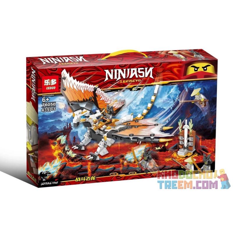 LEDUO 76050 non  PHANTOM NINJA CHIẾN ĐẤU RỒNG BAY bộ đồ chơi xếp lắp ráp ghép mô hình The  Ninjago Movie NINJASN LECACY Ninja Lốc Xoáy 439 khối