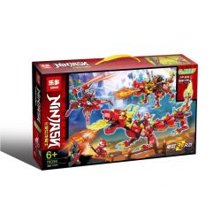 LEDUO 76036 non  PHANTOM NINJA BA THAY ĐỔI HIỆP SĨ RỒNG ĐỎ bộ đồ chơi xếp lắp ráp ghép mô hình The  Ninjago Movie NINJASN Ninja Lốc Xoáy 480 khối