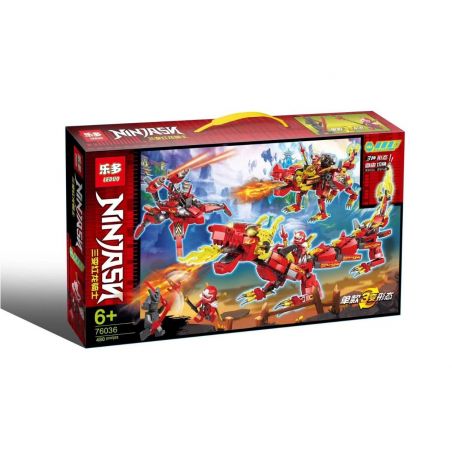 LEDUO 76036 non  PHANTOM NINJA BA THAY ĐỔI HIỆP SĨ RỒNG ĐỎ bộ đồ chơi xếp lắp ráp ghép mô hình The  Ninjago Movie NINJASN Ninja Lốc Xoáy 480 khối