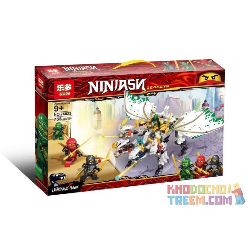 LEDUO 76023 non  NINJA RỒNG BỐN ĐẦU bộ đồ chơi xếp lắp ráp ghép mô hình The  Ninjago Movie NINJASN LECACY Ninja Lốc Xoáy 755 khối