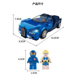 FORANGE FC1601 1601 non  BUGATTI CHIRON. bộ đồ chơi xếp lắp ráp ghép mô hình Racers RACING CLUB BUGATTI CHIRON Đua Tốc Độ 291 khối