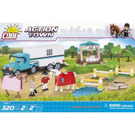 COBI 1872 non  THI ĐUA NGỰA bộ đồ chơi xếp lắp ráp ghép mô hình City EQUESTRIAN COMPETITION Thành Phố 320 khối