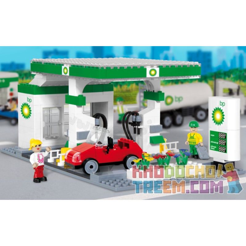COBI BP-1973 1973 BP1973 non  KHÍ GA bộ đồ chơi xếp lắp ráp ghép mô hình City GAS STATION Thành Phố 278 khối
