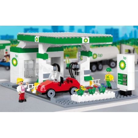 COBI BP-1973 1973 BP1973 non  KHÍ GA bộ đồ chơi xếp lắp ráp ghép mô hình City GAS STATION Thành Phố 278 khối
