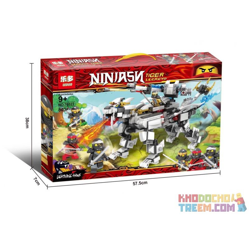 LEDUO 76022 non  PHANTOM NINJA CƠ KHÍ BẠCH HỔ bộ đồ chơi xếp lắp ráp ghép mô hình The  Ninjago Movie NINJASN TIGER LECACY Ninja Lốc Xoáy 803 khối