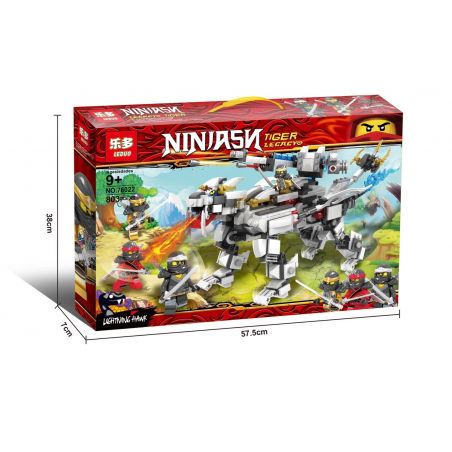 LEDUO 76022 non  PHANTOM NINJA CƠ KHÍ BẠCH HỔ bộ đồ chơi xếp lắp ráp ghép mô hình The  Ninjago Movie NINJASN TIGER LECACY Ninja Lốc Xoáy 803 khối