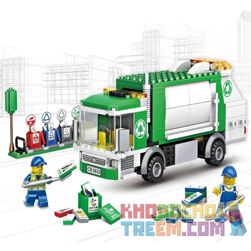 NOT  GARBAGE TRUCK 4432 CHAOBAO 5632 xếp lắp ráp ghép mô hình XE RÁC CHỞ RÁC City Thành Phố 208 khối