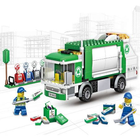 NOT  GARBAGE TRUCK 4432 CHAOBAO 5632 xếp lắp ráp ghép mô hình XE RÁC CHỞ RÁC City Thành Phố 208 khối
