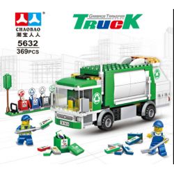 NOT  GARBAGE TRUCK 4432 CHAOBAO 5632 xếp lắp ráp ghép mô hình XE RÁC CHỞ RÁC City Thành Phố 208 khối
