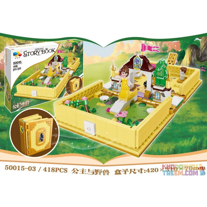NOT  BELLE'S STORYBOOK 43177 1996 20007-03 QIZHILE 50015-03 TANK 11642 xếp lắp ráp ghép mô hình NHỮNG CUỘC PHIÊU LƯU TRONG TRUYỆN CỦA BELLE Disney Princess Công Chúa 111 khối