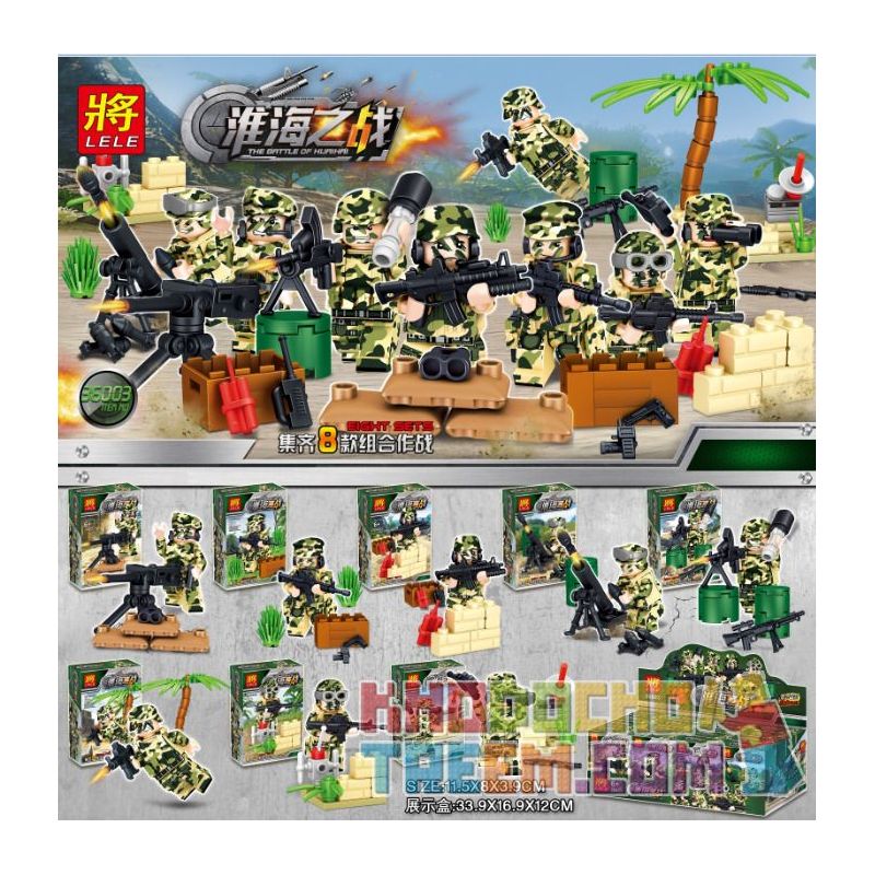 LELE 36003 non  TRẬN HOÀI HẢI 8 CẢNH NHỎ CỦA CÁC NHÂN VẬT VŨ KHÍ bộ đồ chơi xếp lắp ráp ghép mô hình Military Army THE BATTLE OF HUAIHAI Quân Sự Bộ Đội