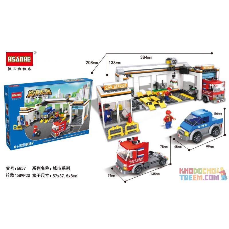 NOT  GARAGE 7642 HSANHE 6857 xếp lắp ráp ghép mô hình NHÀ ĐỂ XE GA-RA City Thành Phố 953 khối