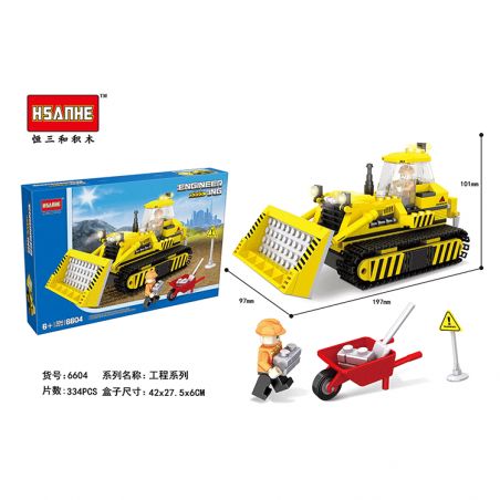 NOT  BULLDOZER 60074 HSANHE 6604 xếp lắp ráp ghép mô hình CHIẾC XE ỦI MÁY City Thành Phố 384 khối