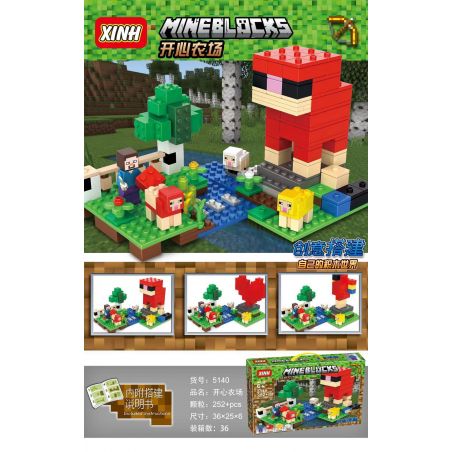 NOT  THE WOOL FARM 21153 BLX 81114 ELEPHANT JX30079 30079 LARI 11361 XINH 5140 xếp lắp ráp ghép mô hình TRANG TRẠI LEN Minecraft Game Xây Dựng 260 khối
