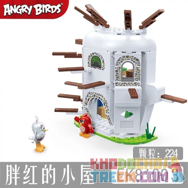 COGO 81003 non  CABIN MÀU ĐỎ BÉO bộ đồ chơi xếp lắp ráp ghép mô hình The Angry Birds Movie Những Chú Chim Điên 224 khối