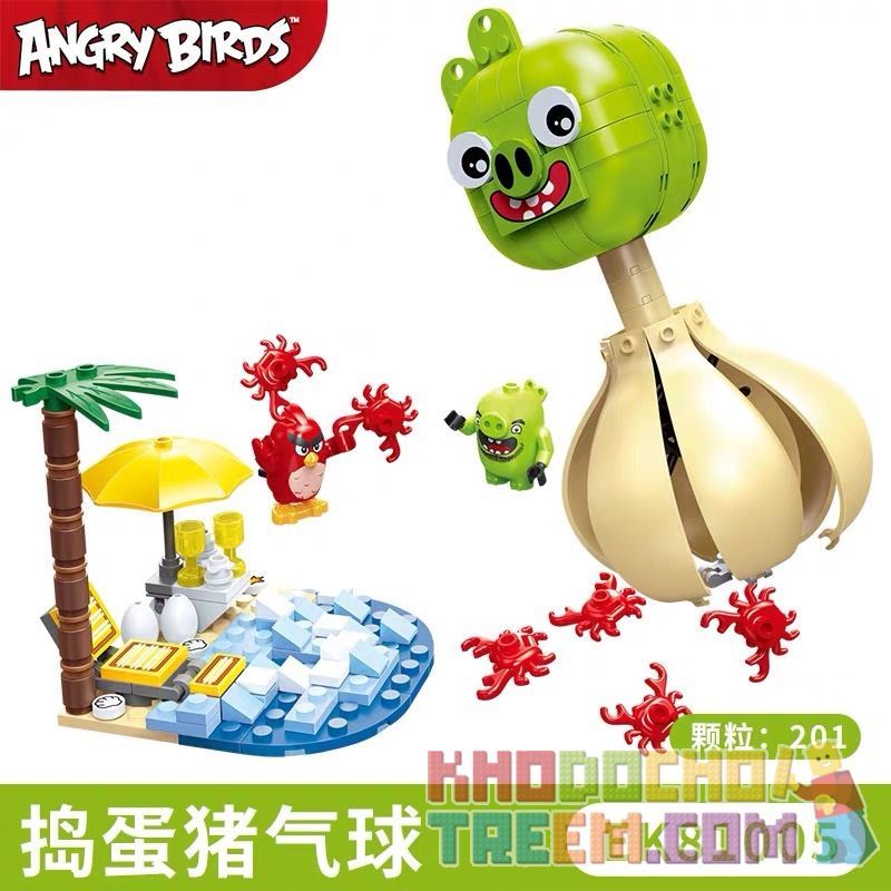 COGO 81005 non  LỪA HOẶC ĐIỀU TRỊ LỢN BÓNG bộ đồ chơi xếp lắp ráp ghép mô hình The Angry Birds Movie Những Chú Chim Điên 201 khối