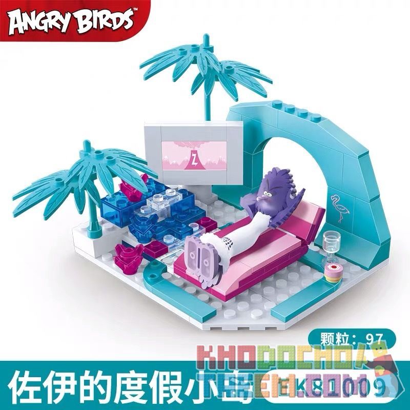 COGO 81009 non  ĐẢO NGHỈ MÁT CỦA ZOE bộ đồ chơi xếp lắp ráp ghép mô hình The Angry Birds Movie Những Chú Chim Điên 97 khối