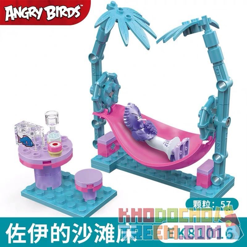 COGO 81016 non  SAS CỦA GIƯỜNG BÃI BIỂN bộ đồ chơi xếp lắp ráp ghép mô hình The Angry Birds Movie Những Chú Chim Điên 57 khối