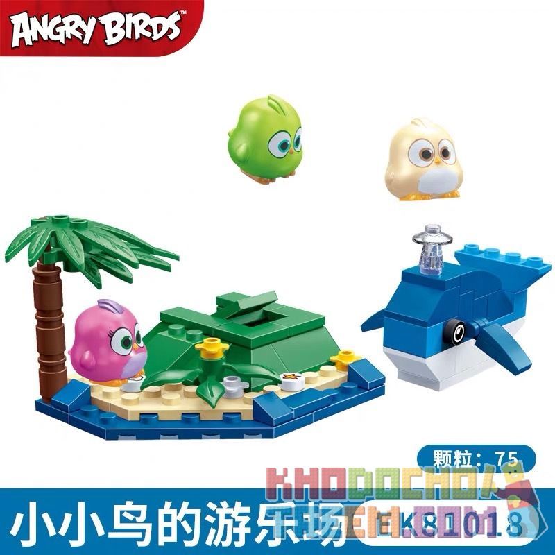 COGO 81018 non  SÂN CHƠI CỦA CHÚ CHIM NHỎ bộ đồ chơi xếp lắp ráp ghép mô hình The Angry Birds Movie Những Chú Chim Điên 75 khối