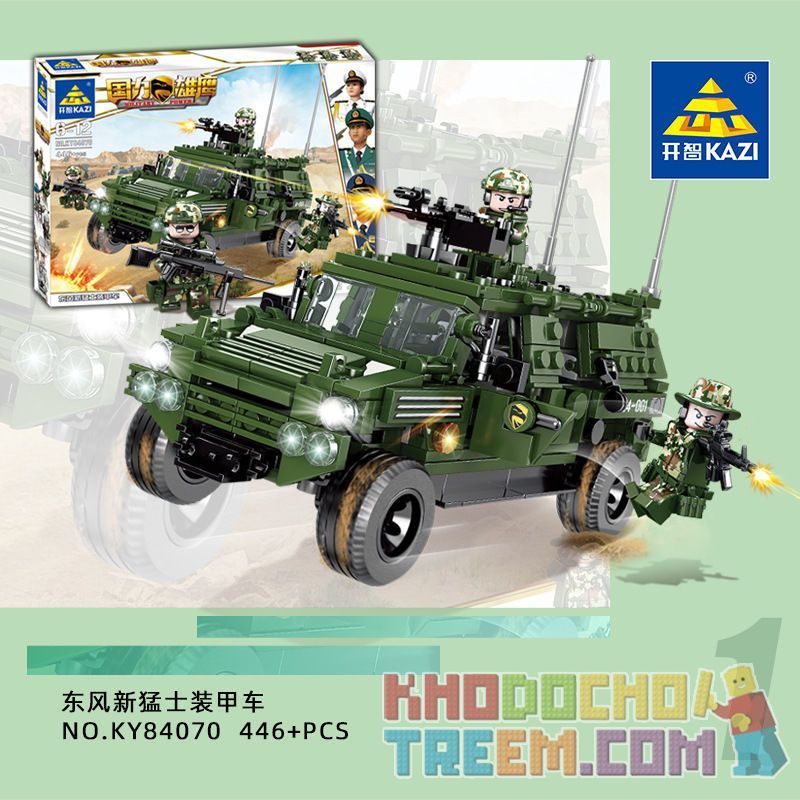 Kazi KY84070 84070 non  XE BỌC THÉP KY84070 bộ đồ chơi xếp lắp ráp ghép mô hình Military Power Sức Mạnh Quân Sự 446 khối