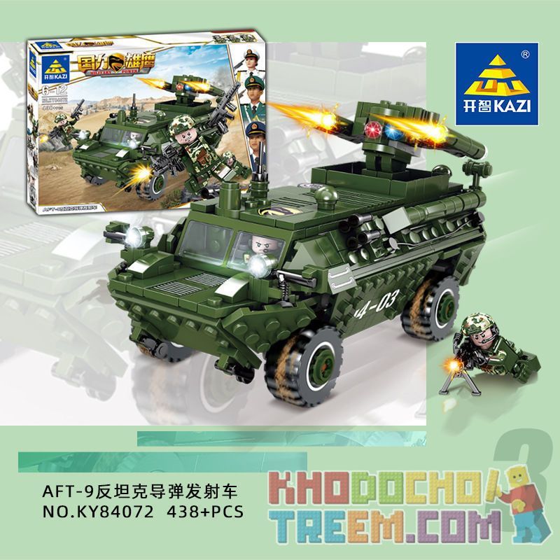 Kazi KY84072 84072 non  XE BỌC THÉP KY84072 bộ đồ chơi xếp lắp ráp ghép mô hình Military Power Sức Mạnh Quân Sự 438 khối