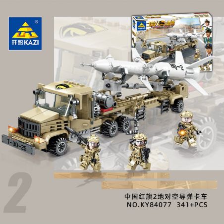 Kazi KY84077 84077 non  XE CHỞ TÊN LỬA ĐẤT ĐỐI KHÔNG HONGQI 2 CỦA TRUNG QUỐC bộ đồ chơi xếp lắp ráp ghép mô hình Military Power Sức Mạnh Quân Sự